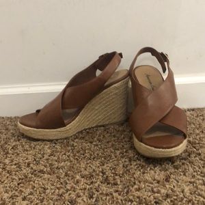 Brown wedge heels